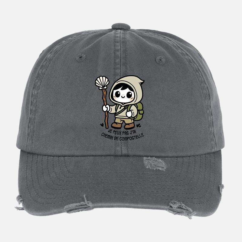Je peux pas j'ai chemin de compostelle Casquette vintage effet usé Flexfit