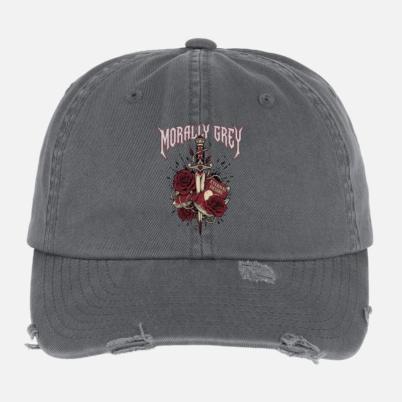 Morally Grey Book Trope Dark Romance Reader Flexfit Vintage Destroyed Cap