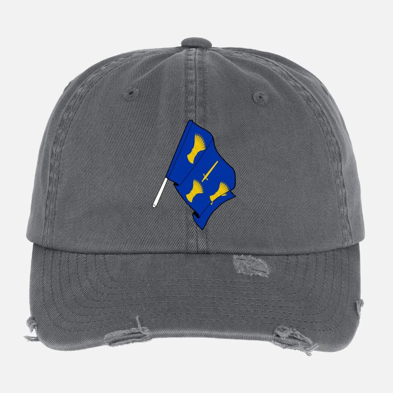 Drapeau du Cheshire Casquette vintage effet usé Flexfit