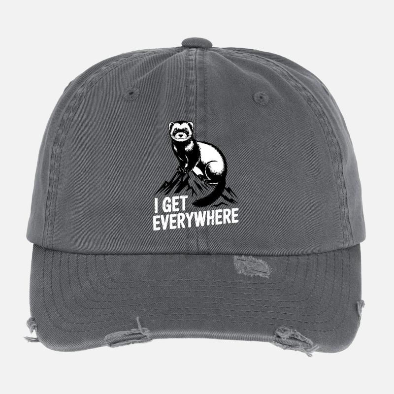 Ferret I Get Everywhere Flexfit Vintage Destroyed Cap