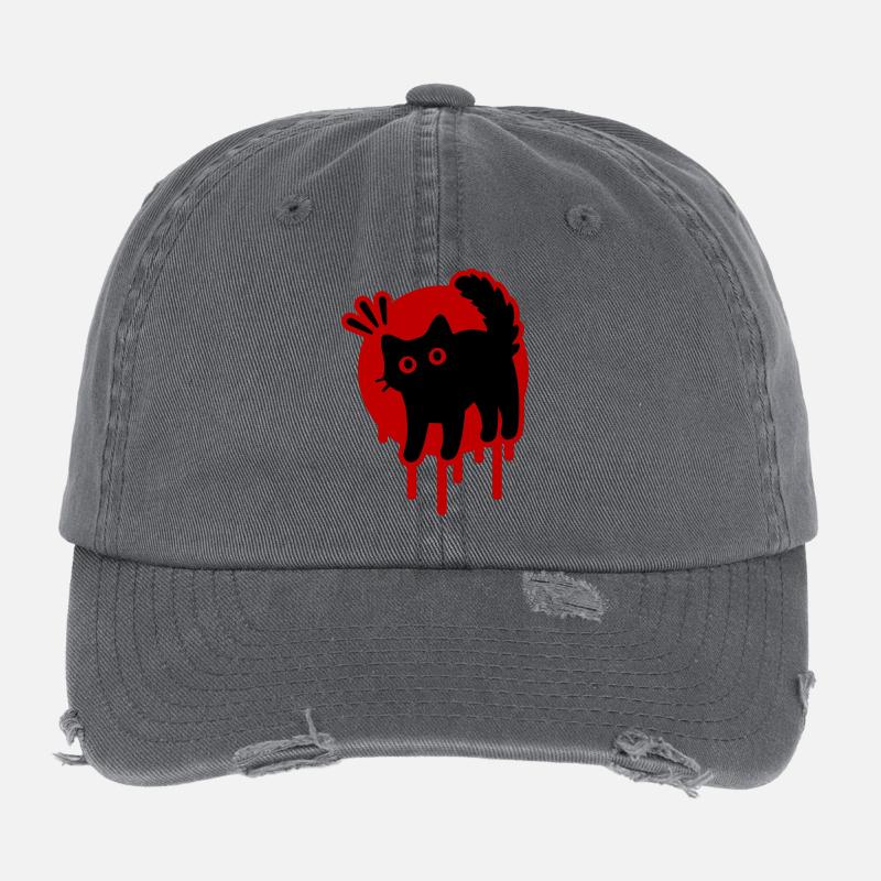 Kater Katze Flexfit Vintage Destroyed Cap