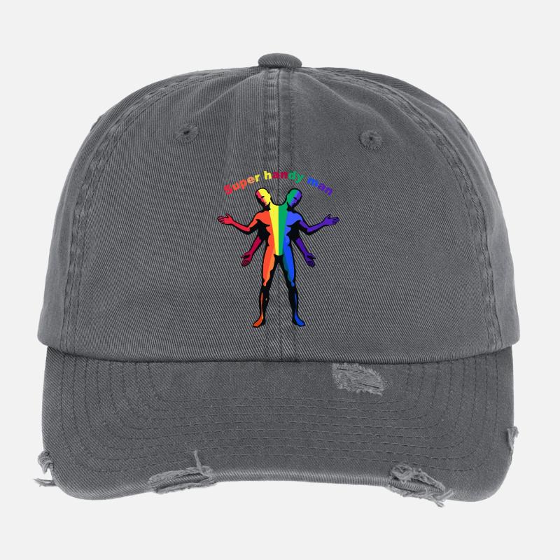 Super Handy Man Rainbow Flexfit Vintage Destroyed Cap