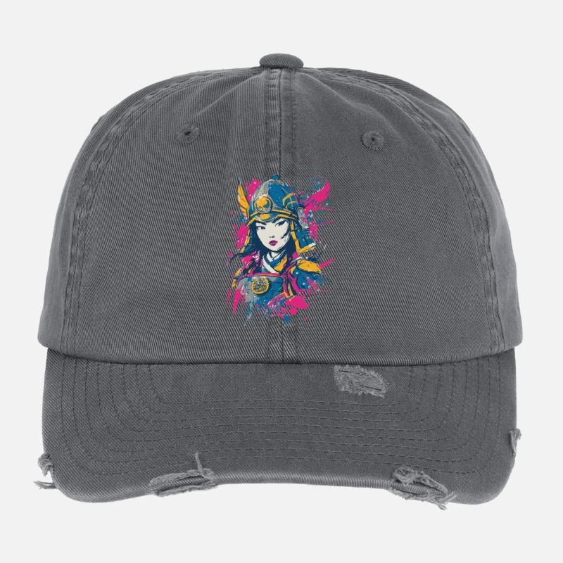 Guerrier Samouraï Casquette vintage effet usé Flexfit