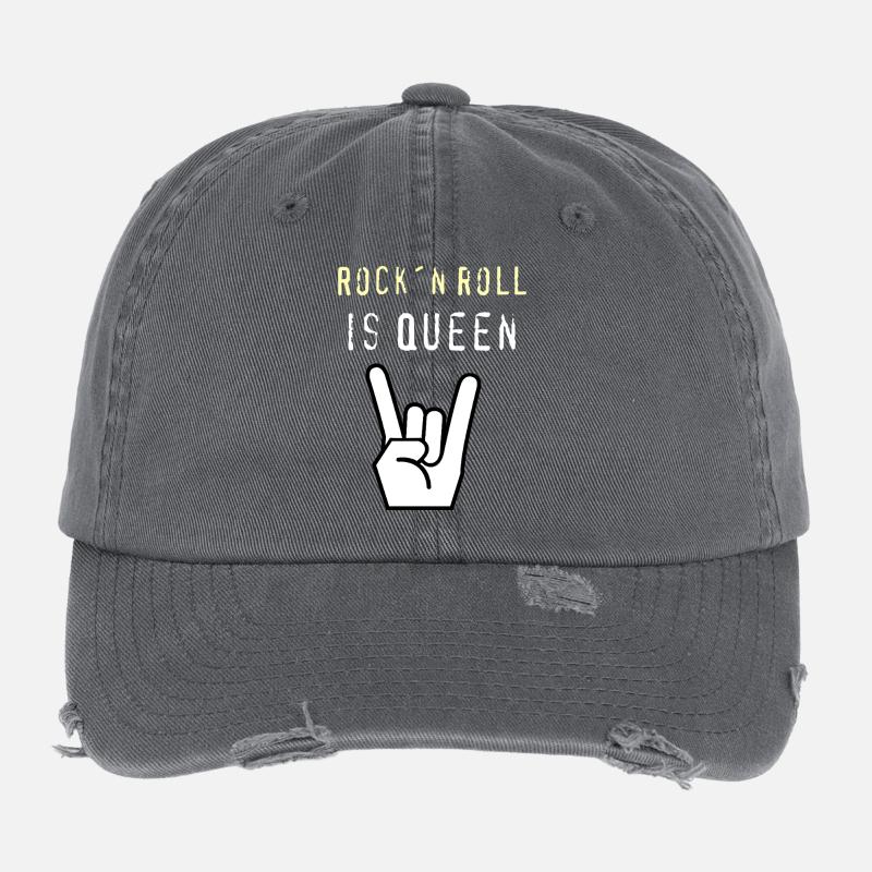 Rockn_Roll_is_Queen Flexfit Vintage Destroyed Cap