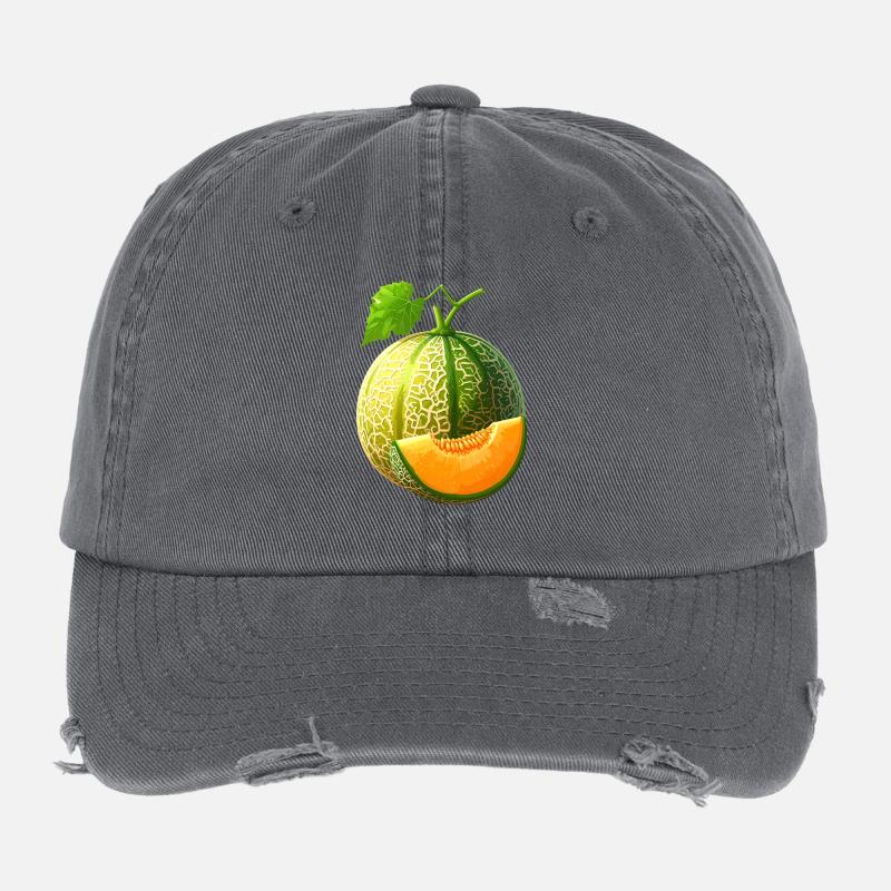 melon miel Casquette vintage effet usé Flexfit