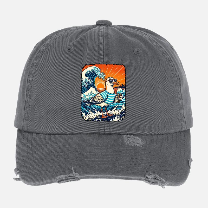 Möwe Eis Kawaii Flexfit Vintage Destroyed Cap