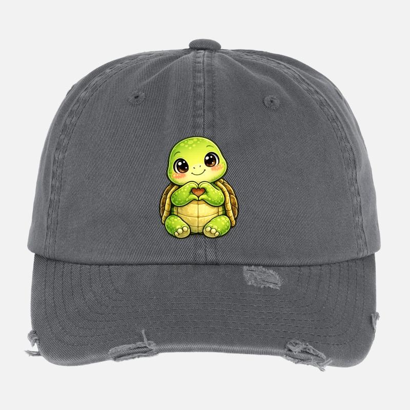 Tortue robuste avec baiser de patte Casquette vintage effet usé Flexfit