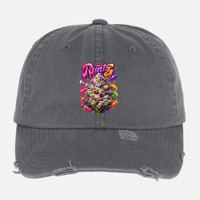 Runtz Candy Graffiti Art Print Casquette vintage effet usé Flexfit