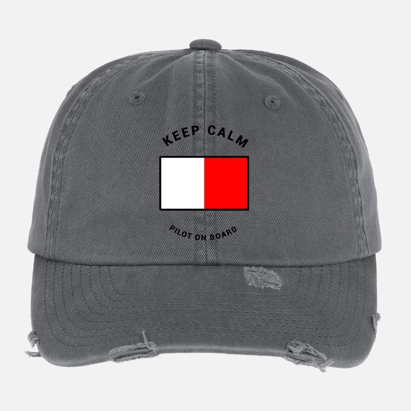 Flagge H - Lotse an Bord Pilot Schiff Flexfit Vintage Destroyed Cap