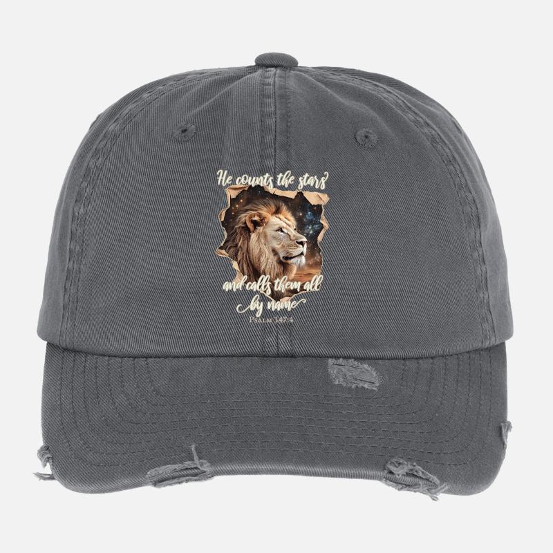 Löwe Bibelvers Christlich Flexfit Vintage Destroyed Cap
