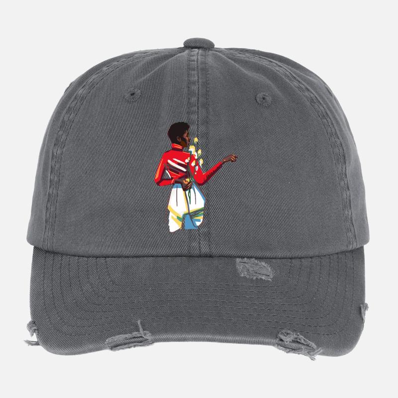 Dame aux fleurs Casquette vintage effet usé Flexfit