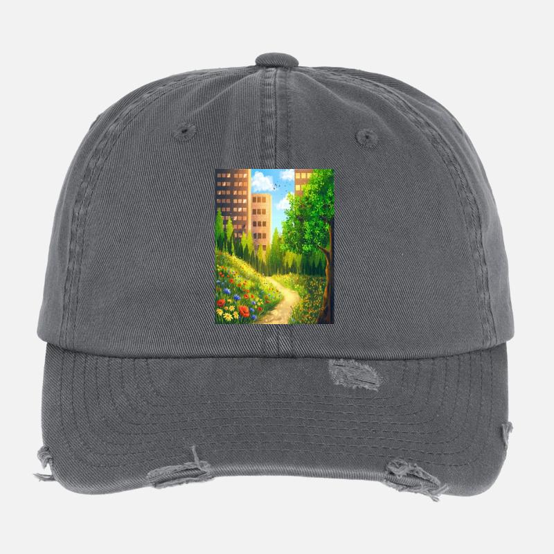 Sentier floral urbain Casquette vintage effet usé Flexfit