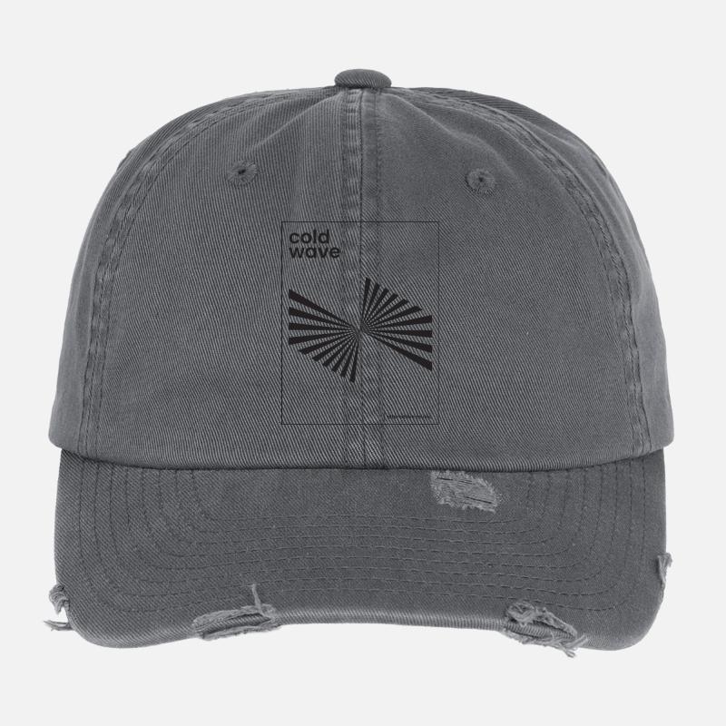 Conception d’affiche de musique Cold Wave Casquette vintage effet usé Flexfit