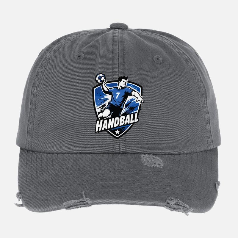 Bouclier bleu de l’attaquant de handball Casquette vintage effet usé Flexfit