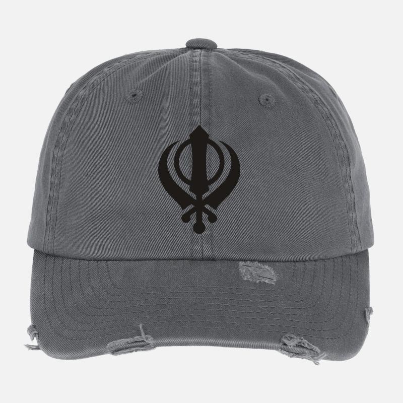 Khanda Sikh Casquette vintage effet usé Flexfit