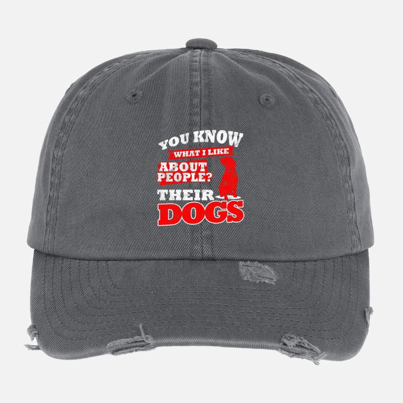 Distressed - An Menschen mag ich ihre Hunde Flexfit Vintage Destroyed Cap