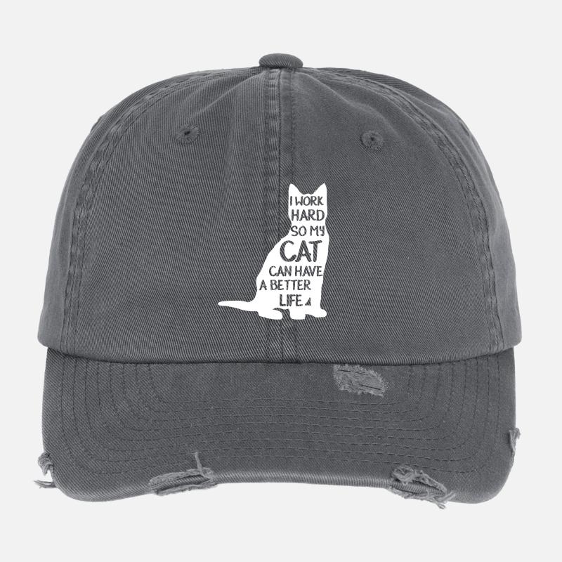 chat avec exigeant Casquette vintage effet usé Flexfit