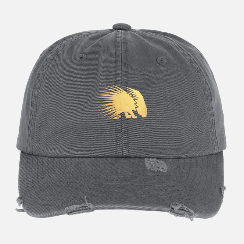 gold stachelschwein Flexfit Vintage Destroyed Cap