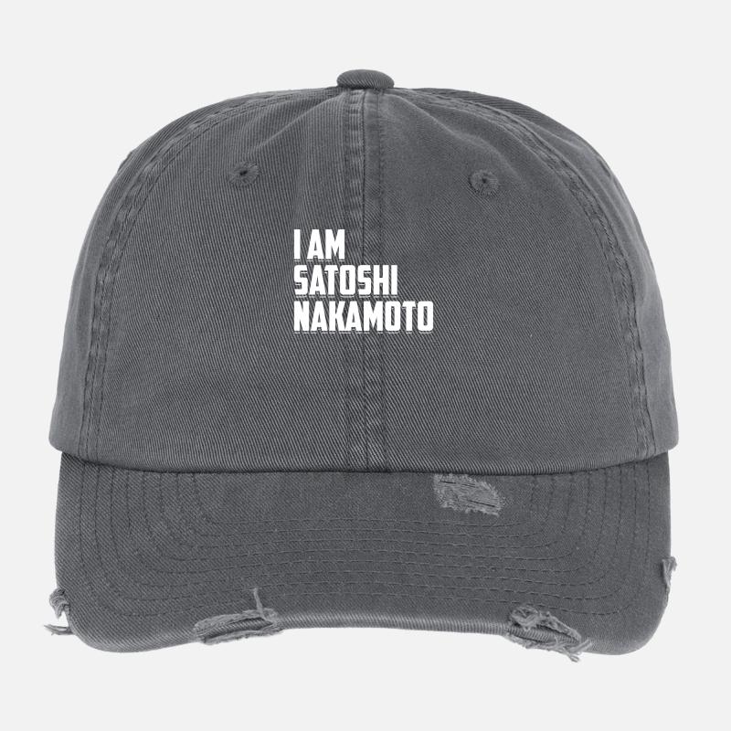 Je Suis Satoshi Nakamoto Bitcoin Devise Numérique Casquette vintage effet usé Flexfit
