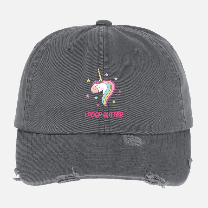 Je MERDE GLITTER Casquette vintage effet usé Flexfit