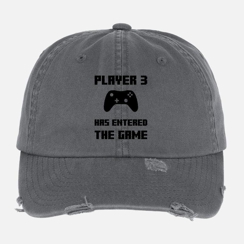 Joueur 3 est entré dans le jeu Casquette vintage effet usé Flexfit
