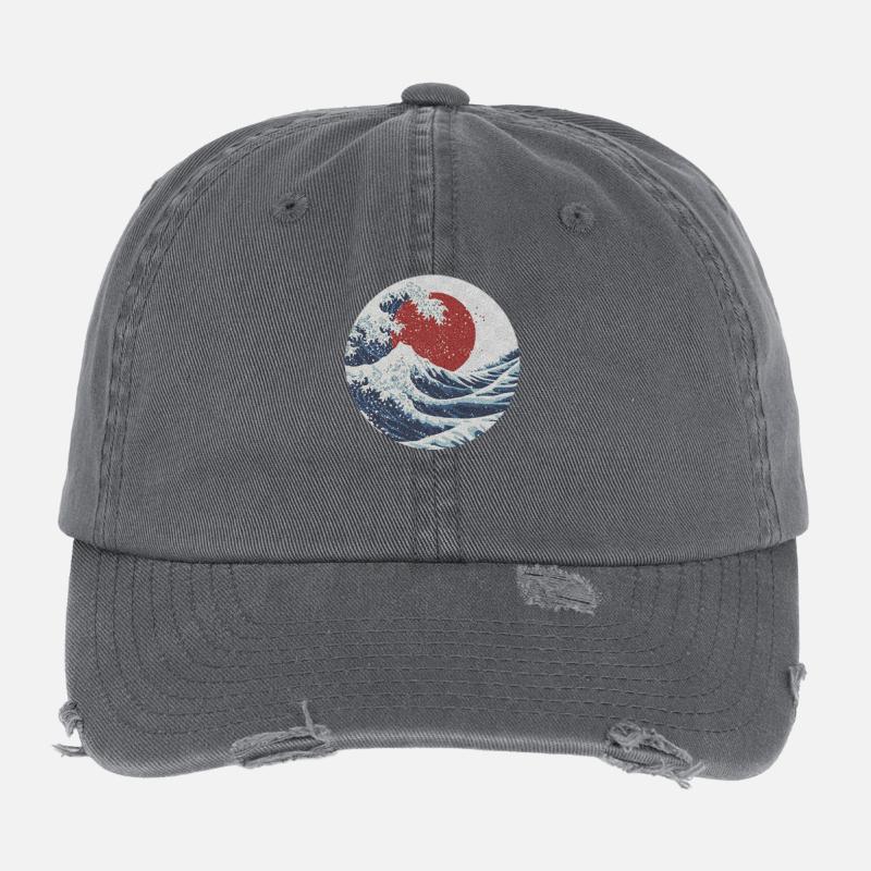 Wild seascape - Flexfit Vintage Destroyed Cap - dark grey
