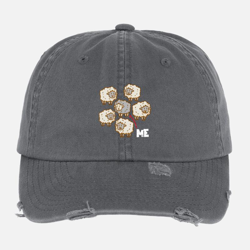 Black sheep - me - different - unusual Flexfit Vintage Destroyed Cap