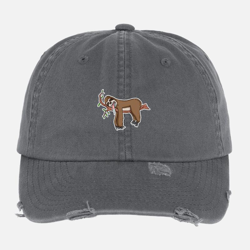 Faultier lustig Flexfit Vintage Destroyed Cap