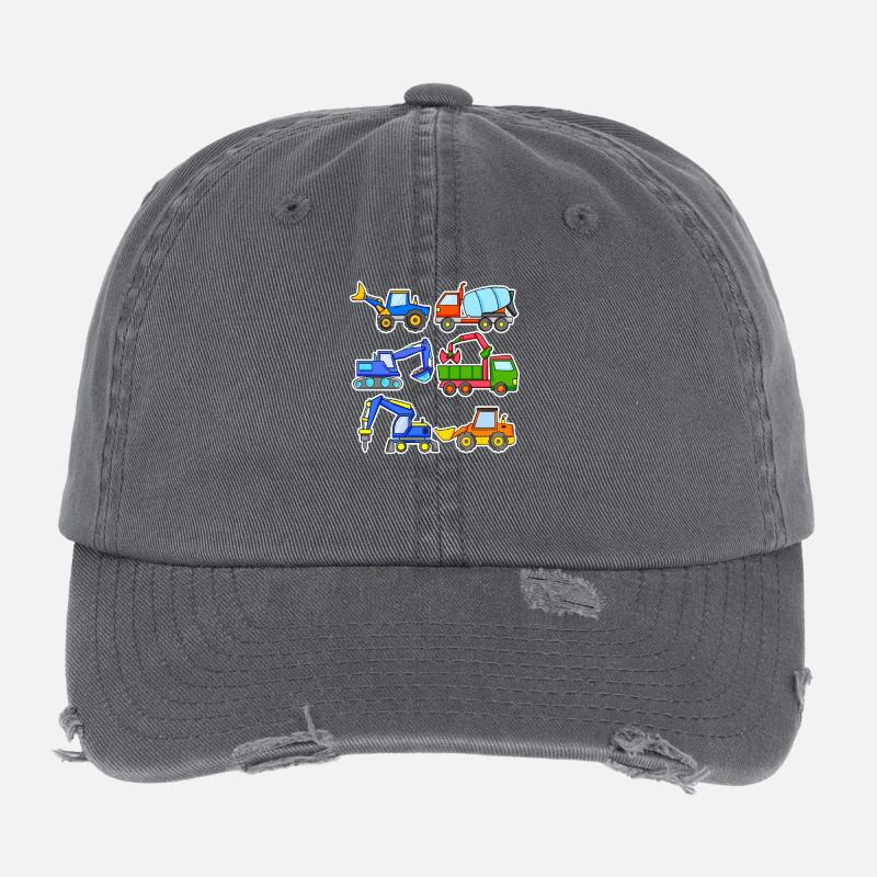 Construction site vehicles Flexfit Vintage Destroyed Cap