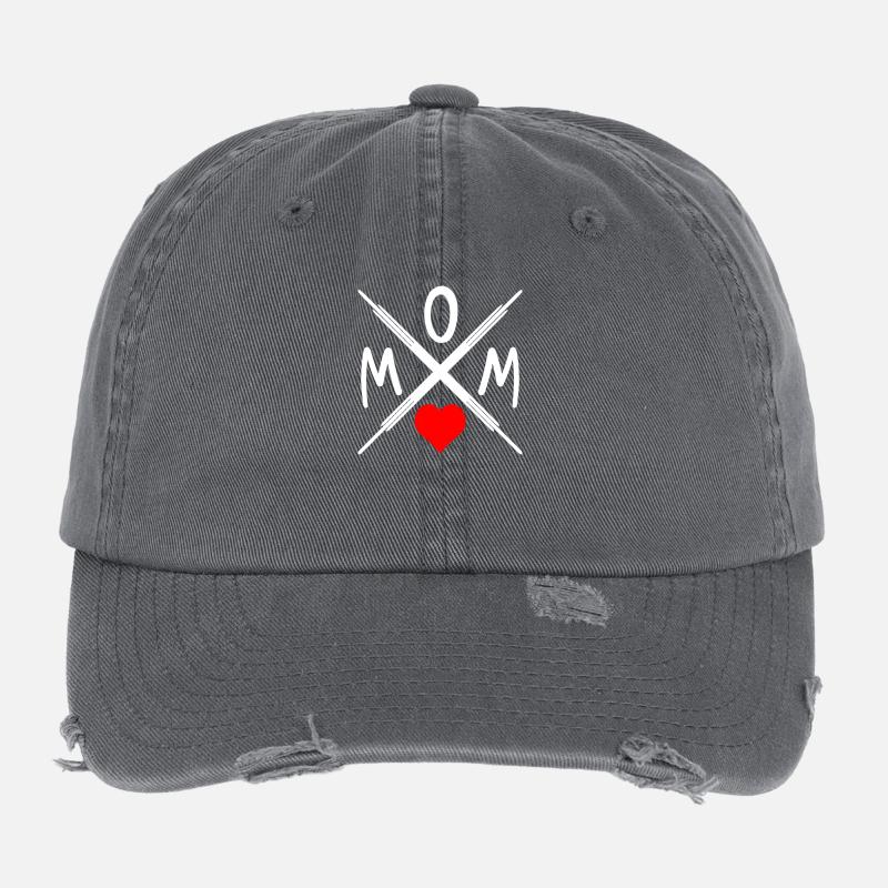 Mom - Mutter - Mama Flexfit Vintage Destroyed Cap