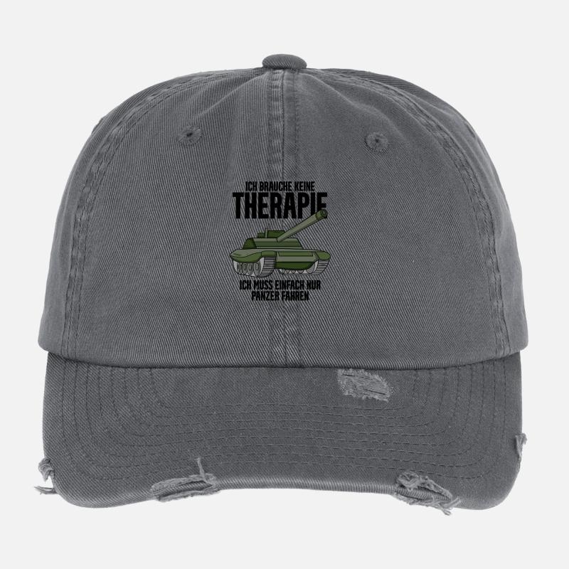 Panzer Militär Geschenk Flexfit Vintage Destroyed Cap