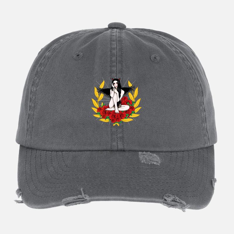 Femme du diable Diable Satan’s Roast Devil Casquette vintage effet usé Flexfit