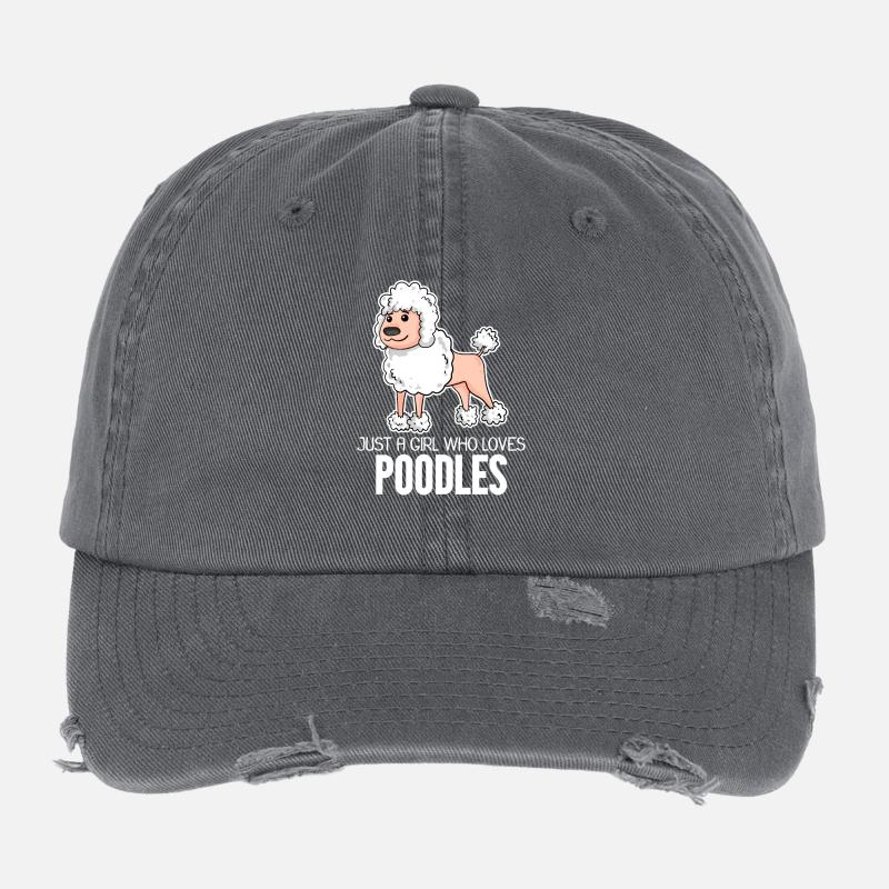 Poodle Dog Flexfit Vintage Destroyed Cap