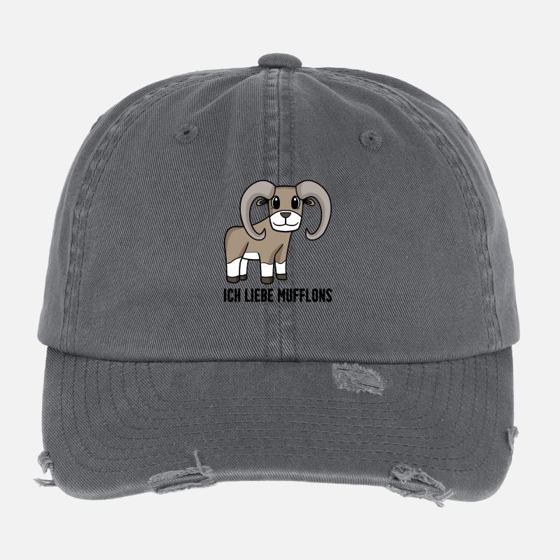 Mufflon Wildschaf Flexfit Vintage Destroyed Cap