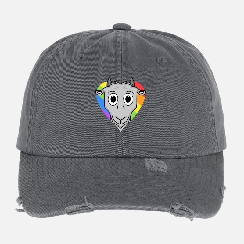 Ziege Lgbt Regenbogen Farben Flexfit Vintage Destroyed Cap