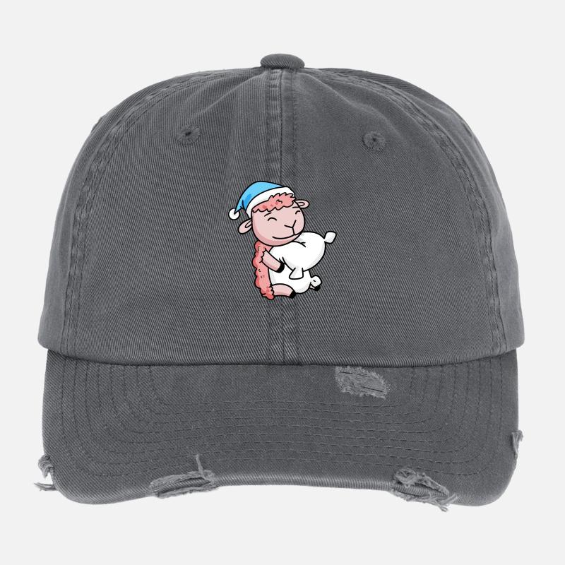Sheep with pillow and sleeping cap Flexfit Vintage Destroyed Cap