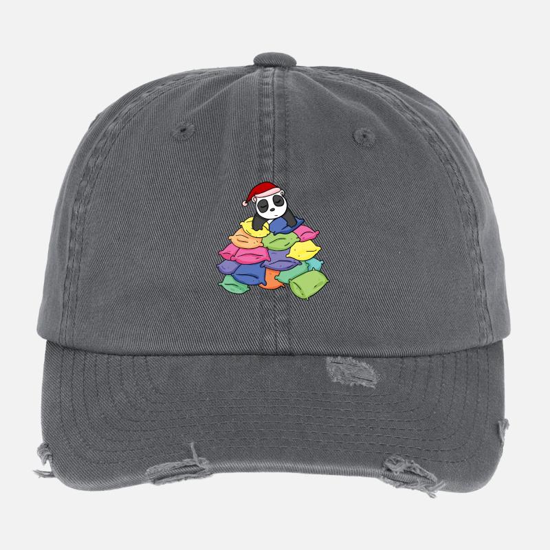 Panda and pillows Flexfit Vintage Destroyed Cap