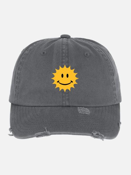 sun - Flexfit Vintage Destroyed Cap - Dunkelgrau - Vorne