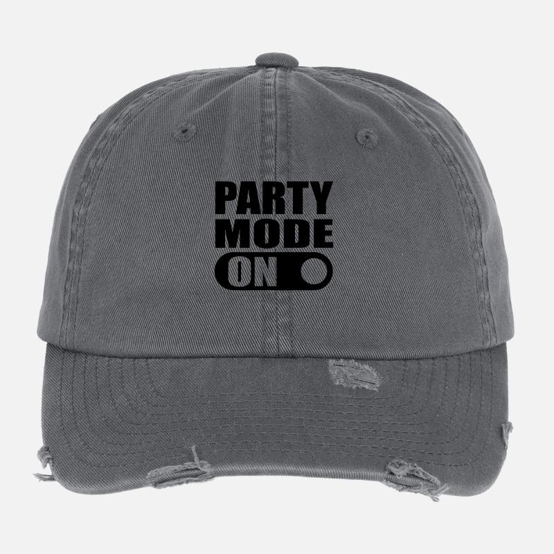 party mode on - Flexfit Vintage Destroyed Cap - dark grey