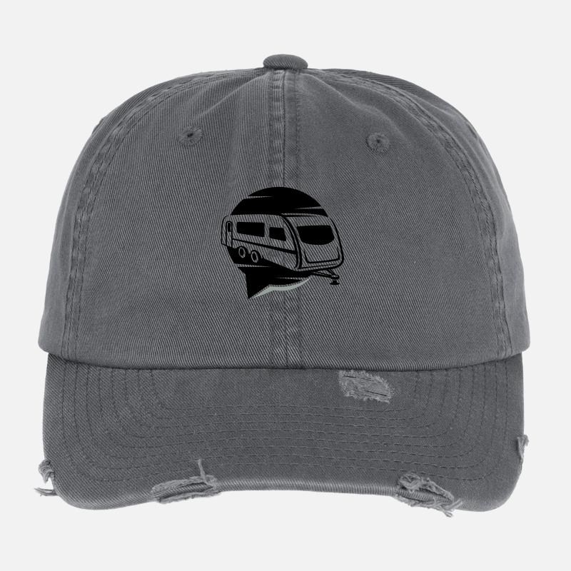 Wohnwagen | wommunity.de - Flexfit Vintage Destroyed Cap - Dunkelgrau