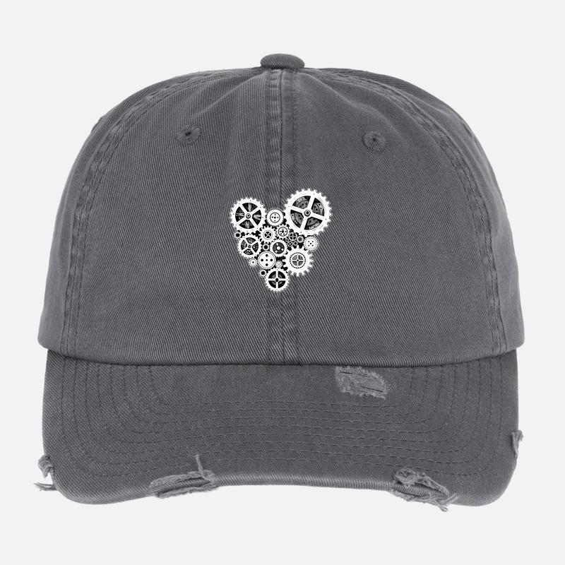 steampunk heart Flexfit Vintage Destroyed Cap