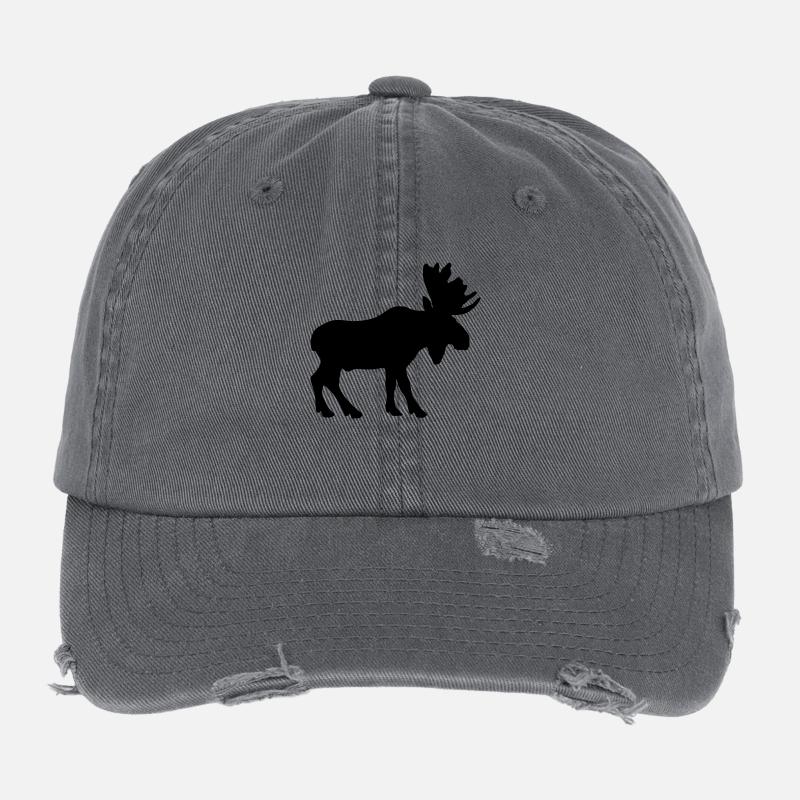 moose animal Flexfit Vintage Destroyed Cap