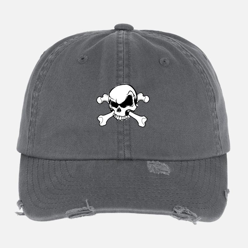Schädel Totenkopf Flexfit Vintage Destroyed Cap
