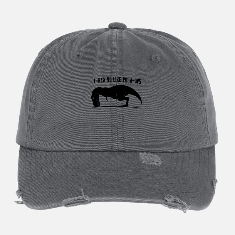 T-Rex no like push-ups Flexfit Vintage Destroyed Cap