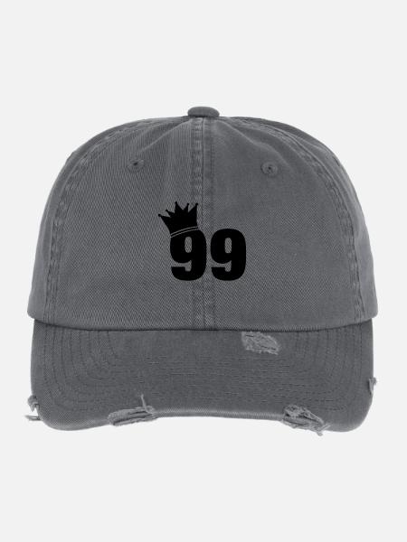 99_krone_f1 - Flexfit Vintage Destroyed Cap - dark grey - Front