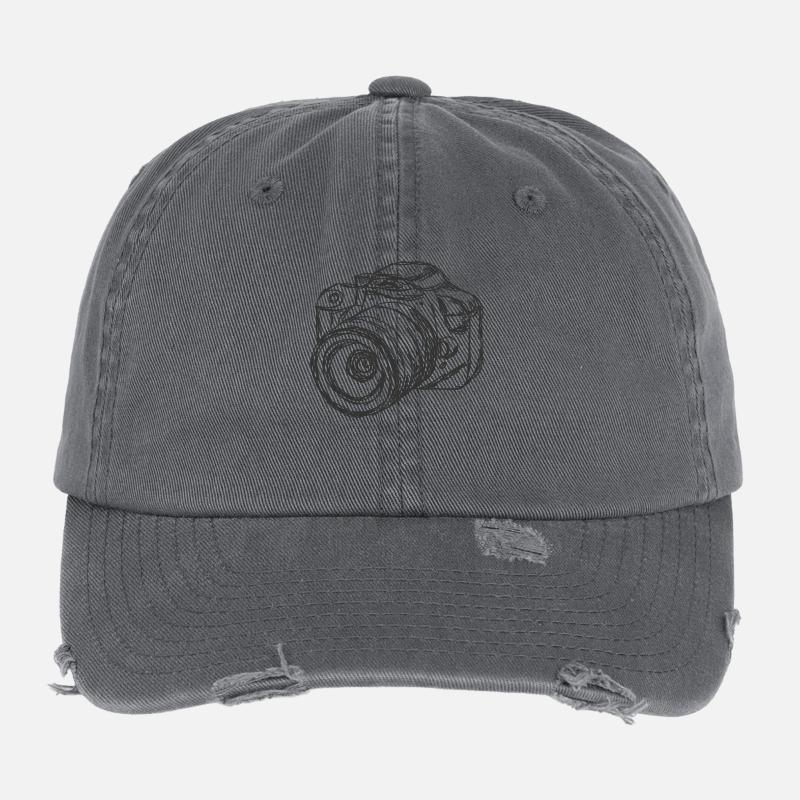 kamera grau Flexfit Vintage Destroyed Cap