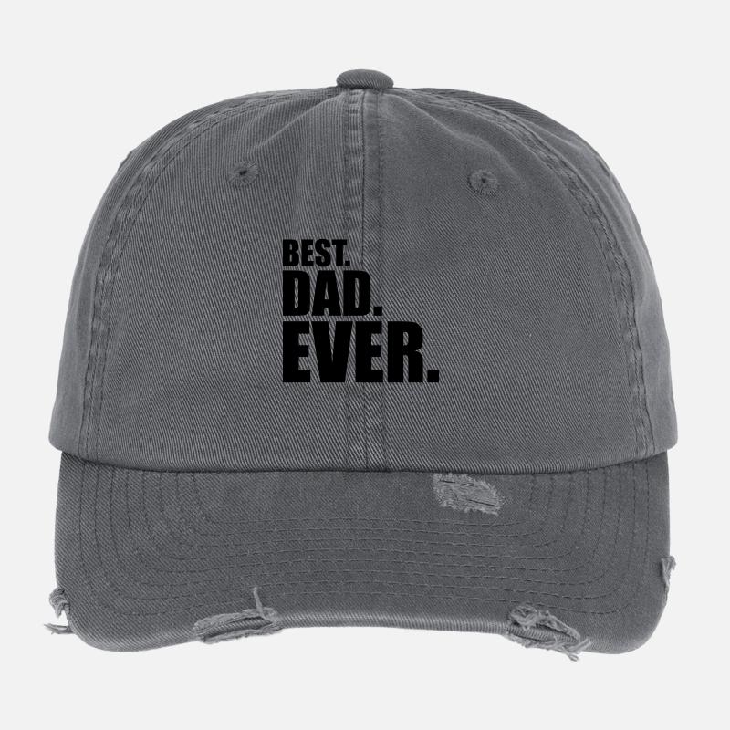 Best Dad Ever Flexfit Vintage Destroyed Cap