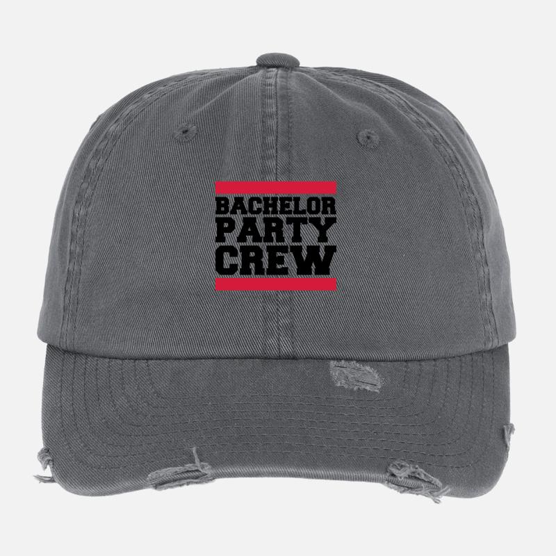 Bachelor Party Crew Flexfit Vintage Destroyed Cap