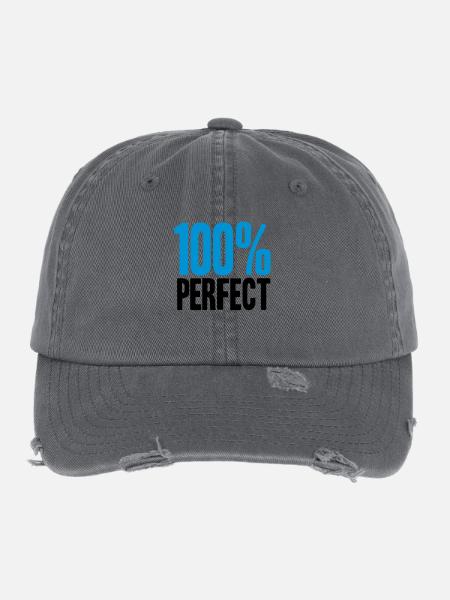 100 % Perfect - Casquette vintage effet usé Flexfit - charbon - Devant