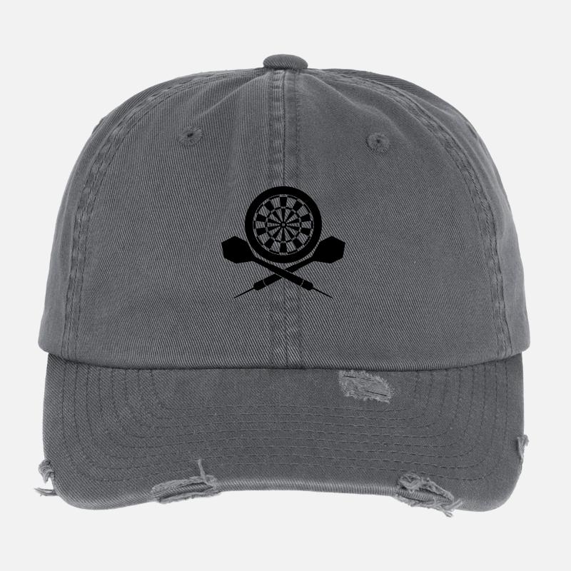 Darts Board Logo Flexfit Vintage Destroyed Cap